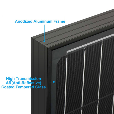 ACOPOWER 100W Black Mono Solar Panel, 12V