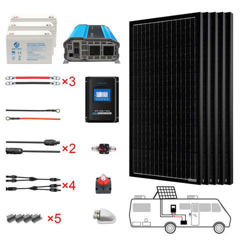 ACOPOWER 500W Mono Black Complete RV Solar System