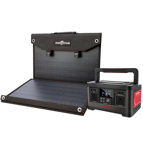 Rockpals 520WH Power Station with 100W Solar Panel Kit