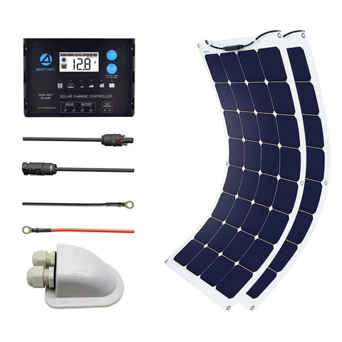 ACOPOWER 220Watts Flexible Solar RV Kit with 20A PWM Charge Controller