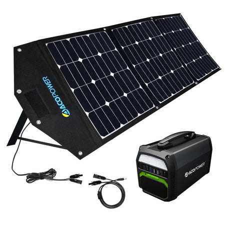 ACOPOWER 500W Generator and 120W Portable Solar Panel