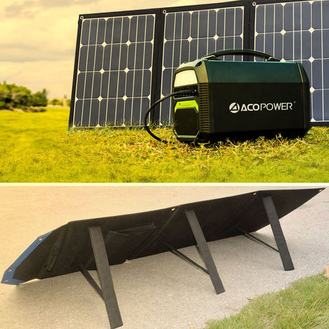 ACOPOWER 500W Generator and 120W Portable Solar Panel