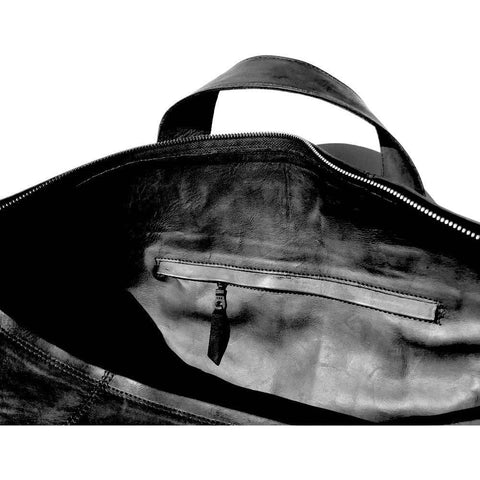 Viernes | Black Leather Duffel Bag