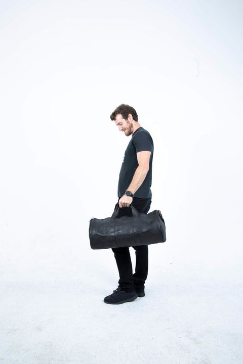 Viernes | Black Leather Duffel Bag