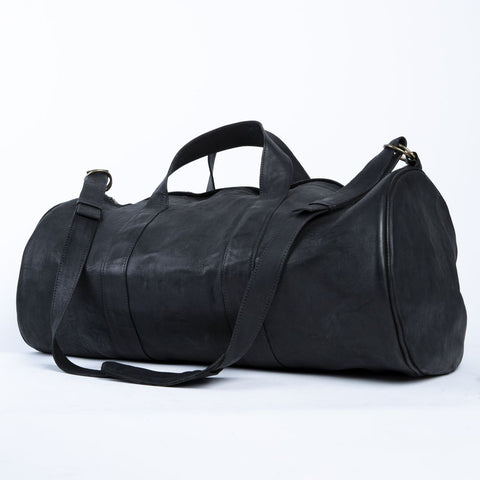 Viernes | Black Leather Duffel Bag