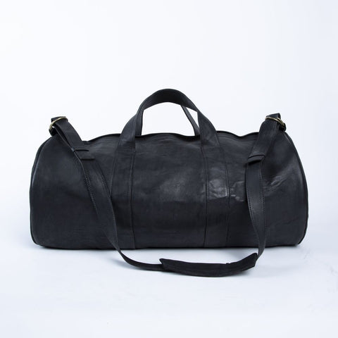 Viernes | Black Leather Duffel Bag