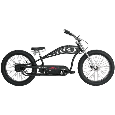 Micargi Cyclone 500W 48V Chopper Style Fat Tire Cruiser Electric Bike Full Package