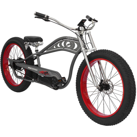 Micargi Cyclone 500W 48V Chopper Style Fat Tire Cruiser Electric Bike Full Package