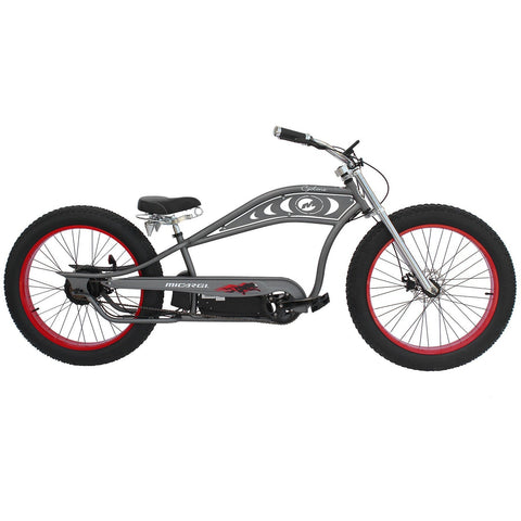 Micargi Cyclone 500W 48V Chopper Style Fat Tire Cruiser Electric Bike Full Package