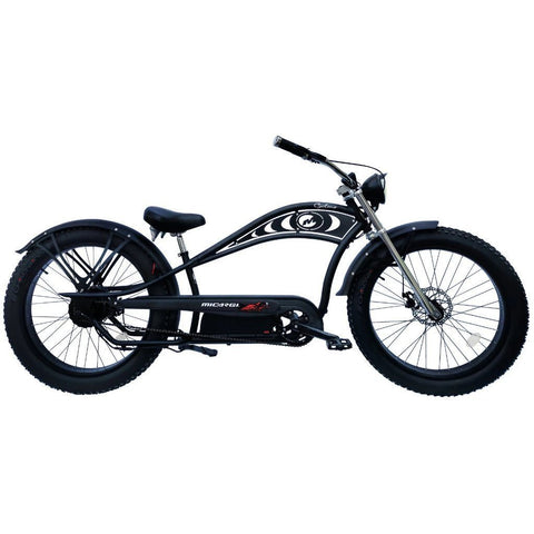 Micargi Cyclone 500W 48V Chopper Style Fat Tire Cruiser Electric Bike Full Package