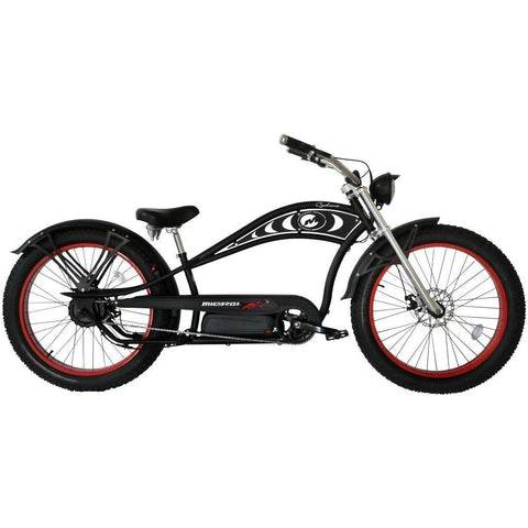 Micargi Cyclone 500W 48V Chopper Style Fat Tire Cruiser Electric Bike Full Package